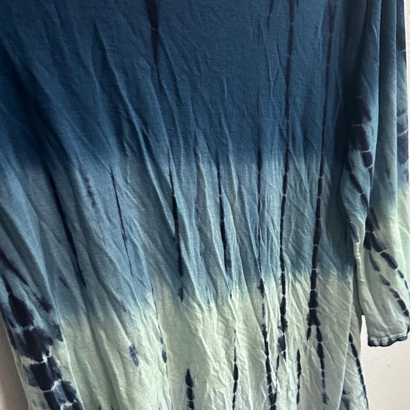 Blue Dip-Dye Cold Shoulder Long Sleeve Top - Picture 12 of 12
